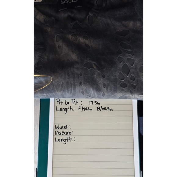 7even Souls Distressed Burnout T-Shirt Mens Small Gray Gold New Side Zip - Picture 8 of 8